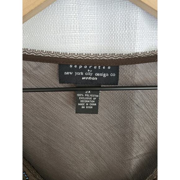 Separates By New York City Design Womens 2X Forest Fairy Boho Hippie Peasant Top - Picture 3 of 8